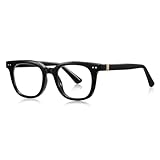 moomoobird Blau Licht Blockierende Brillen für Männer und Frauen TR90 Quadratische Brillengestell Unisex (black with clear)