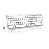 LeadsaiL Tastatur Kabellose, 2,4 GHz Funktastatur, Kompakte Größe QWERTZ Deutsches Layout mit Nummernblock, Flüsterleiser Tastenanschlag, 2-in-1 USB Nano Empfänger für HP/Lenovo/Dell PC/Laptop und Mac