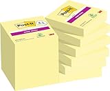 Post-it Super Sticky Notes, Packung mit 12 Blöcken, 90 Blatt pro Block, 47,6 mm x 47,6 mm, Farbe: Gelb - Extra-stark klebende Notizzettel für Notizen, To-Do-Listen und Erinnerungen