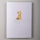 Art Nuvo HOCHZEITSEINLADUNGEN SATZ 20 St. 120x170mm GOLDFOLIE GEPRÄGT MIT GEDRUCKTEN EINLAGEN UND UMSCHLÄGEN FÜR HOCHZEIT – VERGOLDETES MUSTER