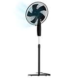 Cecotec Standventilator EnergySilence 515 MaxFlow Black, 45W, Durchmesser von 16', 5 Blätter, 1h Timer, 3 Geschwindigkeiten und automatische Oszillation, Höhenverstellbar bis 135cm