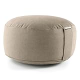 Lotuscrafts® Meditationskissen mit 15 cm Sitzhöhe, Yoga Kissen mit Dinkelfüllung, Yogakissen Rund, Bodenkissen Rund, Yogakissen Meditationskissen, Yogakissen Bezug waschbar, GOTS Zertifiziert