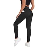 Generisch Reitleggings Sportleggins Damen Sport Leggings Schwarz Thermo Yogahose Damen Sporthose Laufhose Lang Leggings Schlaghose Sportbekleidung Trainingshose Fitness Outfit