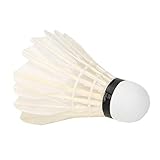 POENVFPO 3 Stück Badminton-Federbälle, Entenfeder-Trainingsbälle für Outdoor-Sportarten, Langlebiger Korkkopf, Kompaktes Design für Anfänger und Büroangestellte (White)