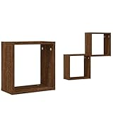 HEFZGDB Würfelregale 2 STK. Braune 30x15x30 cm Regale Wohnzimmer Küchenregal Regalboden Regale Für Wände für Wohnbereich Arbeitszimmer Küche Schlafzimmer