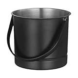 TAIZhiChen Eiskübel Metall 1,5 Liter Sektkühler Imbisseimer Spiegeleimer Huhn Event Schwarz