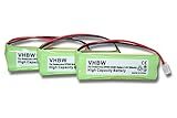 vhbw 3X NI-MH Akku 500mAh (2.4V) kompatibel mit Festnetz Telefon Medion MD82622, MD83001, MD83022, MD83091, MD83166, MD83274, MD83542 Ersatz für VT50AAAALH2BMJZ, GP1010