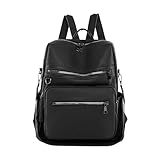 Shengxi Rucksack tasche 2 in 1 damen, Soft Leder handtasche Rucksack für Damen, Damen Freizeit multifunktional rucksack mittelgroß für den täglichen Gebrauch auf Reisen, Arbeit und Schule, schwarz