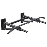 GORILLA SPORTS® Klimmzugstange - 4in1, mit Boxsack-Halterung, Wandmontage, Klappbar, Gepolsterte Griffe, bis 300 kg Belastbar, Schwarz - Pull Up Bar, Reckstange für Zuhause, Fitness