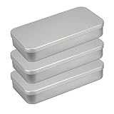 Ideen mit Herz Metall-Boxen mit Scharnier-Deckel | Blech-Kiste | Aufbewahrung für Kleinteile, Schmuck, auf Reise | 20,3 cm x 10,3 cm x 3,5 cm | 3 Stück