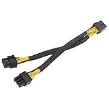 Huudngeje 1 StüCk GPU PCIe 8 Pin Buchse zu Dual 2X 8 Pin (6 + 2) Stecker PCI Express Netzteil Geflochtenes Y-Splitter VerläNgerungs Kabel, 20 cm