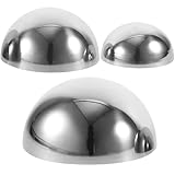 HOUDERCO 3 Stück Hohl Edelstahl Gartenkugeln Halbkugeln Reflektierend 60mm 90mm 150mm für Außenbereich und Gartendeko mit Spiegelglanz