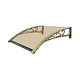 Balkonfenstermarkise Braun Haustür Vordach, UV-Schutz Regenschutz, Terrasse Veranda Markise Vordach Polycarbonat Abdeckung, 60/80/100/120/150 cm Traufe Hofeingang Markise ()