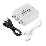 Nicear Bidirektionaler RCA/Composite AV-zu-RF-Modulator-Konverter AV2-Adapter PAL/NTSC/SECAM Zu PAL/NTSC-TV-System, Kompatibel Mit DVD/VCR/PS/Projektor (weiß, Plug and Play)