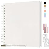 JAECU Fotoalbum zum Selbstgestalten 21x21cm, DIY Spiralalbum Fotobuch 40 Seiten Fotoalben zum Einkleben, Geschenk Scrapbook für Baby Familie Jahrestag Geburtstags Hochzeit (Weiß)
