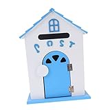 jojofuny Kasten Kommentar Box Brief Wanddekoration kommerziell Postfächer Flagge Türpostschlitze postbox für Pakete vorschlagsbox malbox versandschachtel postfach Holz Blue