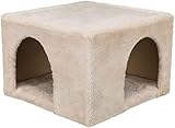TRIXIE 63100 Kuschelhöhle mit 2 Ausgängen, Zwergkaninchen, 36 × 25 × 36 cm, beige