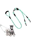 Yidueace Hundeseil,Doppelleine für Zwei Hunde | 360-Grad Drehbare Sicherheitsausrüstung Für Haustiere Bei Wanderungen Flussdurchquerungen Gartenläufen
