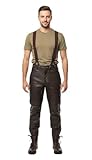 Noble House 20er Jahre Hilbert Motorrad Lederhose Herren Dunkelbraun (DE/NL/SE/PL, Alphanumerisch, L, Regular, Regular)