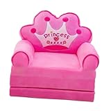 perfk Kindercouch, Kleinkindstuhl, klappbar, ausklappbar, Cartoon-Stil, für Mädchen und Jungen, Klappstuhl, Sessel für Zuhause, Wohnzimmer, Spielzimmer, Rosa