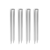bruwaa Bodenanker für Rosenbogen, 4er-Set für Rosenbogenbefestigungen, U-förmige Erdanker aus legiertem Stahl mit den Maßen 30 x 2,9 x 2,1 cm, silberfarben.