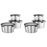 ABOOFAN 1 Satz Crisper Aus Edelstahl Keks Lagerbehälter Mehldosen Mit Luftdichten Deckeln Sicher Maschine Mehlbehälter Schüssel Mit Deckel Kaffeebohnen Besteck Edelstahl 304 Silver 3st
