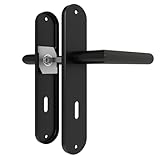 DIYGEEK Türgriffe Innentüren Schwarz, Türklinke Türbeschlag Drückergarnitur Zimmertür, Türgriff-Set Moderne Edelstahl BB-Buntbart, mit Montagezubehör