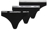 KARL LAGERFELD B.V Damen Women's, Logo (3 Pack) Thong Panties, Mehrfarbig, M EU