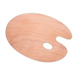 NOLITOY Ovaler Holz paletten Mischpalette mit Daumenloch Glatte Antihaftende Oberfläche Vielseitig für Öl Gouache Acrylfarben Robuste Künstlerpalette aus Sicherem Holz für Maler
