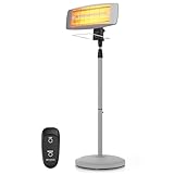 Brandson - Wickeltisch Heizstrahler für das Baby - mit Fernbedienung - Heizstrahler Wärmelampe - Standheizstrahler - 3 Leistungsstufen Heizelemente - Heizlüfter Wandhalterung - Wickeltischheizstrahler