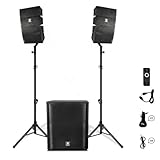 PRORECK Club 3500 15-Zoll-Subwoofer 3000 W DJ-PA-Lautsprechersystem-Kombiset mit 8 Array-Lautsprechern, Bluetooth, USB, SD-Karte, für Meetings, Reden, Kirchen, Aufführungen, DJ-Auftritte