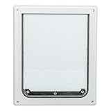 TRIXIE Pet Products Hundetür, 2-Wege-Verriegelung, für kleine bis mittelgroße Hunde, Weiß