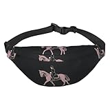 Dressurgürteltasche für Damen und Herren, große Crossbody-Gürteltasche, Bauchtasche mit verstellbarem Gurt, Schwarz, Einheitsgröße, Schwarz , Einheitsgröße