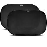 CARAMAZ Sonnenschutz Auto Baby mit UV Schutz, Reach Zertifiziert - Opti-Dark - GSM100+ inkl. Saugnapf - Verdunklung 51x31cm, 2 Stück