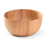 LICHENGTAI Haushaltsgeschirr Schalen aus Holz, Holz Schüssel mit großem Fassungsvermögen Flacher Boden solide Farbe hölzerne Schüssel für Suppe Nudeln Nüsse Eiscreme