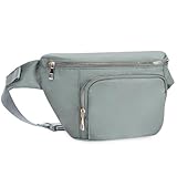 Gürteltasche Unisex Große Bauchtasche Crossbody Bag mit Gurt Mode Wasserdicht Gürteltasche Lässige Reisen Sport Hüfttasche, Grau