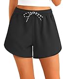 APTRO Damen Badeshorts Strandshorts Boardshorts Badehose Wassersport UV Schutz Sommer Sport Shorts Schwarz WS292 XL