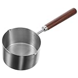 Garneck Kleiner Edelstahl-Kochtopf Mit Ausgießer Und Holzgriff - Ideal Als Butterwärmer Soßenpfanne Oder Kasserolle Für Die Küche 250 Ml Perfekt Für Zu Hause Und Im Restaurant