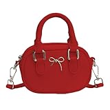 Frauen Bowling Tasche Schöne Bögen Schulter PU Leder Handtasche Kleine Crossbody Korean Styles Messenger Für Tägliche Frauen Schulter Bowling Schöne Bögen Crossbody Für Jeden Tag