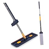 HAPINARY Großer Flachmopp mit Drehfunktion und Wasserauswringer Komfortabler Griff Platzsparend für Badezimmerreinigung und Nassräume Effizientes Bodenwischen ohne Auswringen per Hand