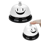 Tischglocke,Smiley Bell,Smiley Glocke,Metall Rezeptionsklingel,Service Glocke Klingel,Tischglocke Schule,Tischklingel,Für Restaurant Küche Hotel Bars Service Haustier(Weiß)