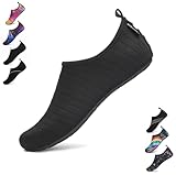 SAGUARO Damen Herren Badeschuhe Wasserschuhe Schwimmschuhe Männer Frauen Barfußschuhe für Strand,Pool,Meer,Wassersport,Surfen,Aqua Cycling,Segeln,Bootfahren,Windsurfen(Schwarz,42/43 EU)