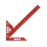 Center Scribe Gauge Aluminiumlegierung Center Line Anreißnadel 90° rechtwinkliger Kreis Mittelfinder Holzbearbeitung Markierungswerkzeug (rot, imperial)