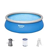 Bestway Fast Set Aufstellpool-Set mit Filterpumpe Ø 457 x 122 cm, blau, rund