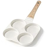 GiPP Spiegeleipfanne, 4-Loch Omlettenpfanne, Granit-Antihaftbeschichtung, PFOS/PFOA-Frei Eierpfanne Pancake Pfanne für Gasherd und Induktion, Weiß