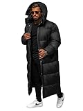 OZONEE Herren Winterjacke Jacke Parka Farbvarianten Warm Winterparka Funktionsparka Wintermantel Lange Kunstfell Gefüttert Outdoor Puffer Jacket Gepolstert O/M3202Z SCHWARZ XL