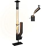 Obqer Feuerrohr, Terrassenheizer Mit Herausnehmbarem Aschekasten Und Pilz-Regenkappe, Beschwerter Und Stabiler Sockel, Brenndauer 1 Stunde, Rauchfreies, Pellets Feuerrohr FüR Terrasse Und Garten