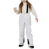 Generisch Kinder Skihose Schneehose Wasserdicht Softshellhose Gefüttert Warm Hosenträgerhose Latzhose Winddicht Outdoorhose Winter Jungen Mädchen Snowboardhose Winterhose Thermohose