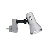 Briloner Leseleuchte, Steckerlampe, Steckerspot, E14, 25 Watt, dreh- und schwenkbar, titan-farbig