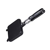 COLLBATH Sandwichpfanne Kleines Mini-waffeleisen Toast-backform Mini-grill Sandwichkocher Donut-maschine Sandwich-pfanne Sandwichgriller Pfannkuchenpfanne Mit Griff Aluminiumlegierung Black